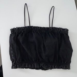 Forever 21 Crop top. Never worn. Charcoal black. 🖤